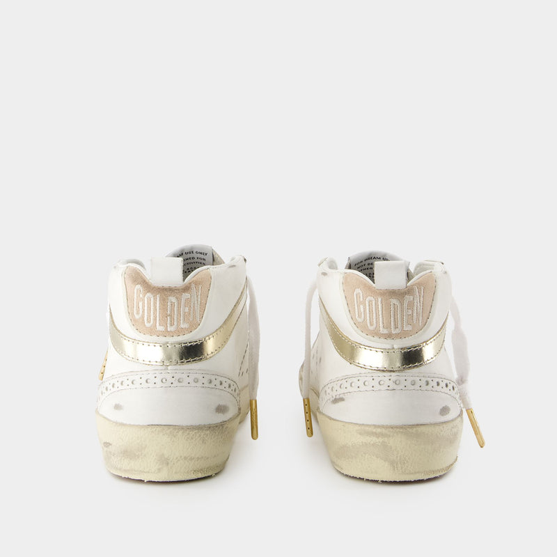 Mid Star Sneakers - Golden Goose Deluxe Brand - Leather - White