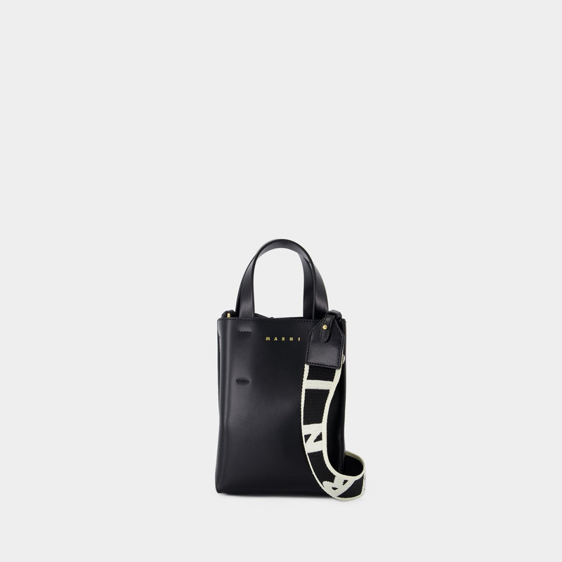 Museo Nano Shopper Bag - Marni - Leather - Black