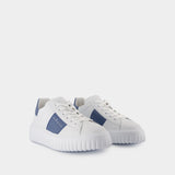 H Stripes Sneakers - Hogan - Leather - White