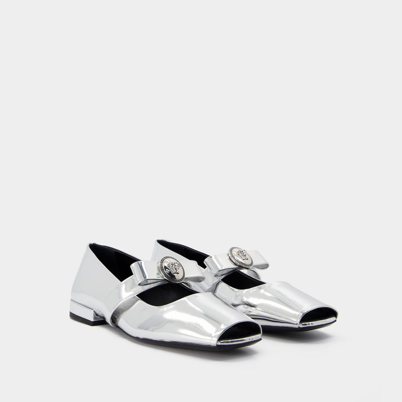 T.20 Ballerinas - Versace - Leather - Silver