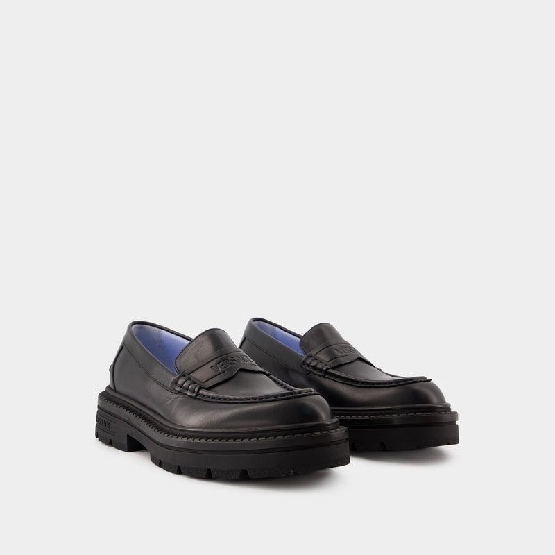 Adriano Loafers - Versace - Leather - Black