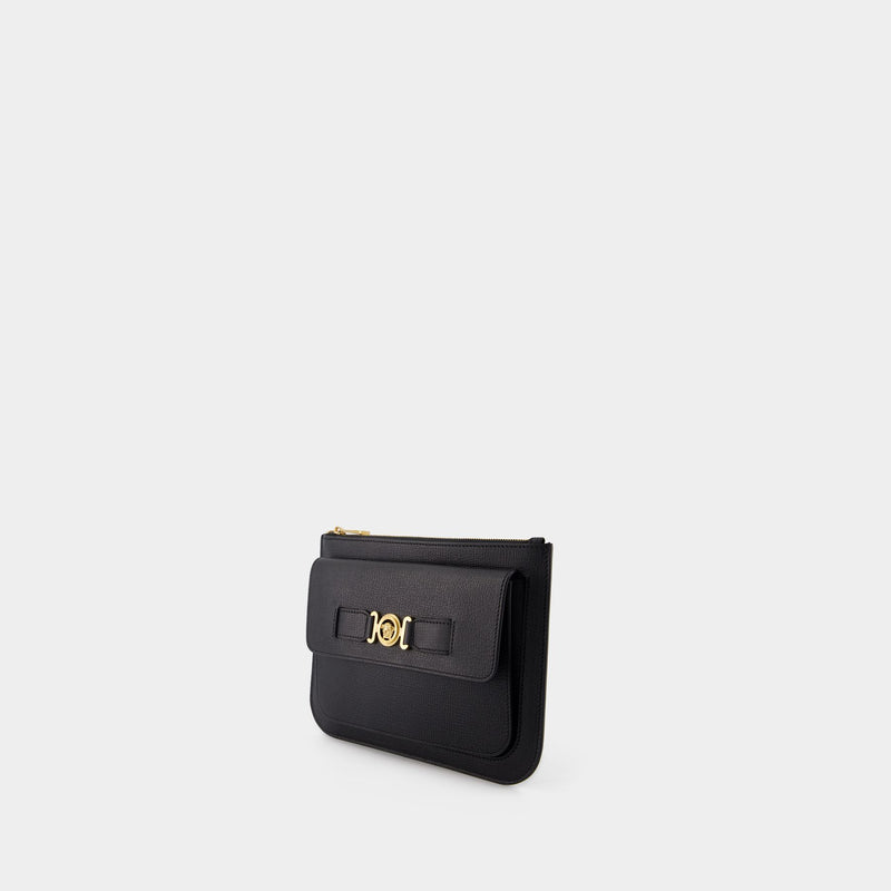 Small Medusa Biggie Clutch - Versace - Leather - Black