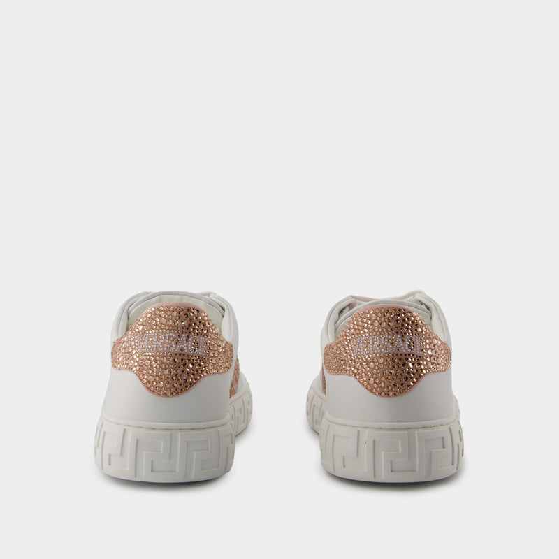 Sneakers - Versace - Cotton - White/Pink