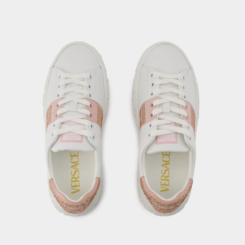 Sneakers - Versace - Cotton - White/Pink