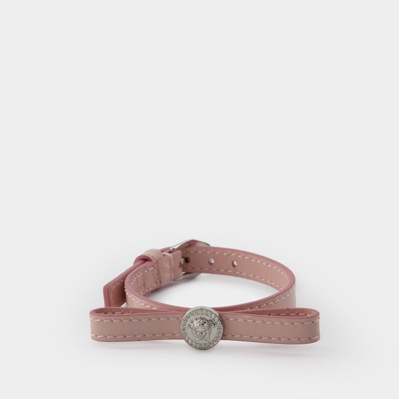 Gianni Ribbon Bracelet - Versace - Leather - Pink