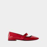 Gianni Ribbon Flat Shoes - Versace - Leather - Red