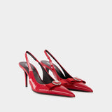 Gianni Ribbon Pumps - Versace - Leather - Red