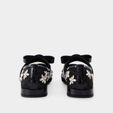 Gianni Ribbon Flat Shoes - Versace - Leather - Black