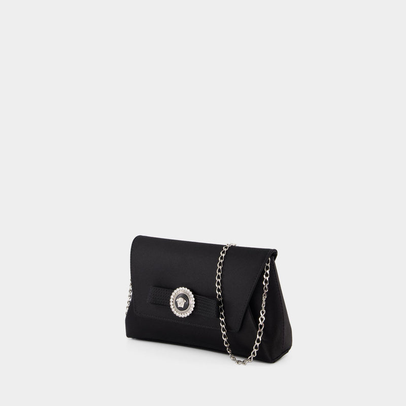 Gianni Ribbon Clutch - Versace - Leather - Black