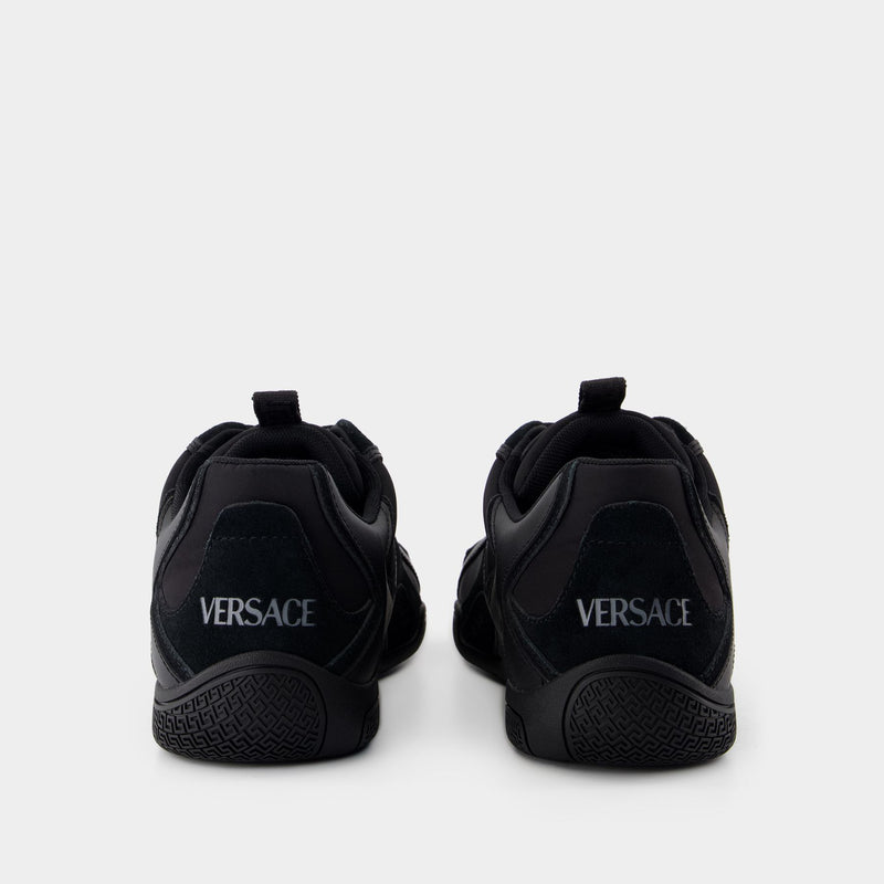 Sneakers - Versace - Leather - Black