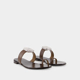 Blahir Flat Sandals - Giuseppe Zanotti - Leather - Brown