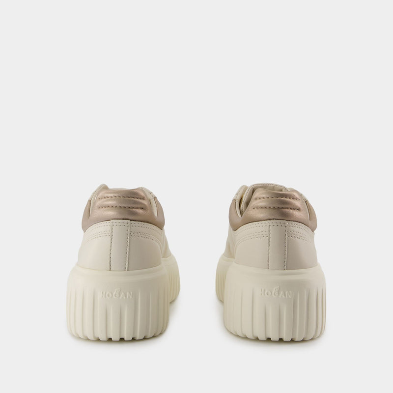 H Stripes Sneakers - Hogan - Leather - Beige