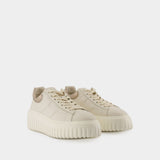 H Stripes Sneakers - Hogan - Leather - Beige