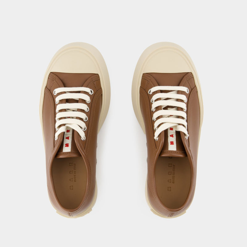 Laced Up Sneakers - Marni - Leather - Brown