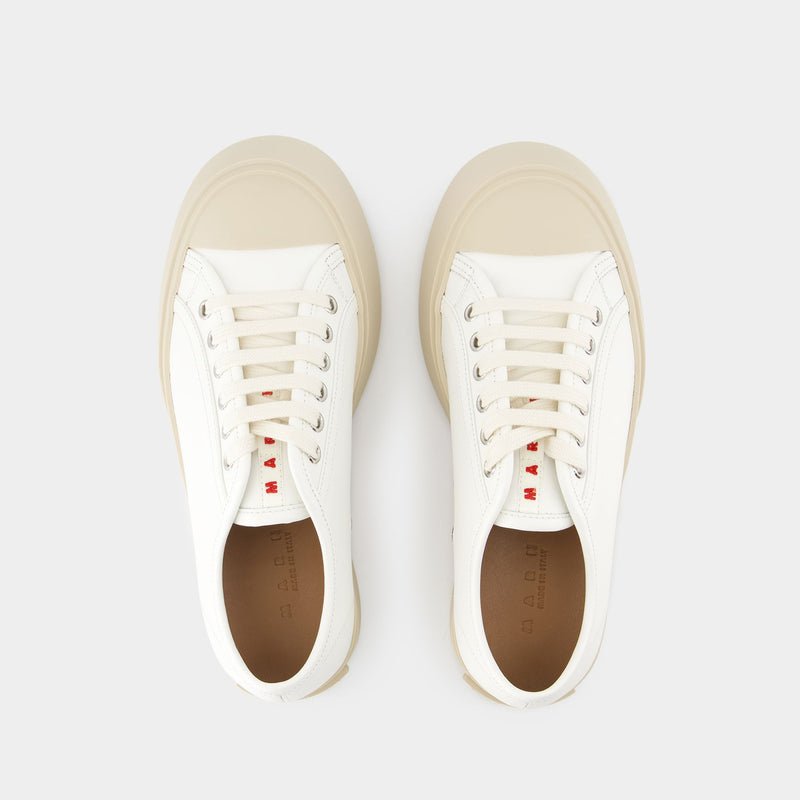 Laced Up Sneakers - Marni - Leather - White