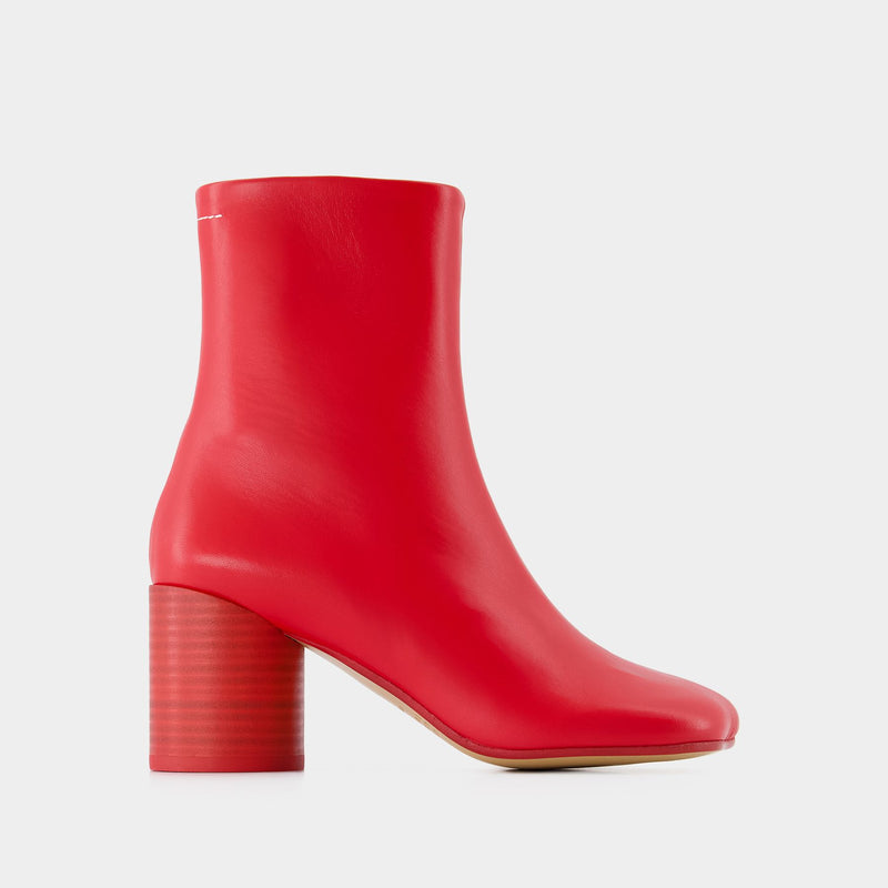 Anatomic Ankle Boots - MM6 Maison Margiela - Leather - Red