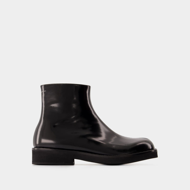 Ankle Boots - MM6 Maison Margiela - Leather - Black