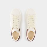 Oversize Sneakers - Alexander McQueen - Leather - White/Burgundy