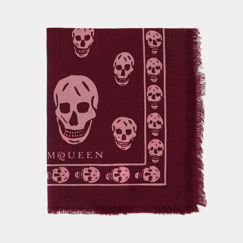 Skull Scarf - Alexander McQueen - Wool - Red