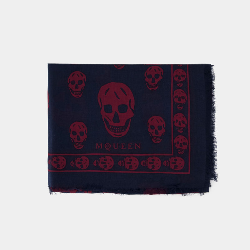 Skull Scarf - Alexander McQueen - Synthetic - Blue