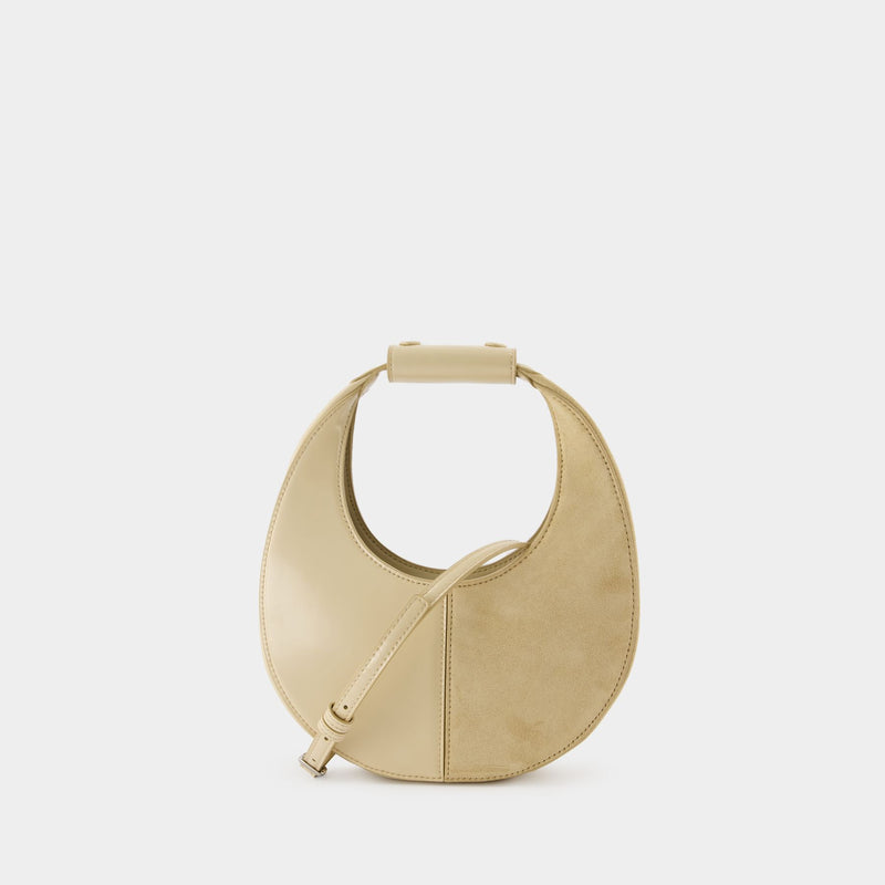 Mini Moon Split Purse - Staud - Leather - Beige