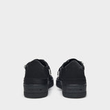 Buckle Low Trainers in Black Satin