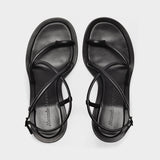 Upper and So Sandals in Black Leather