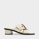 Anyway Anyday Sandals in Beige Leather