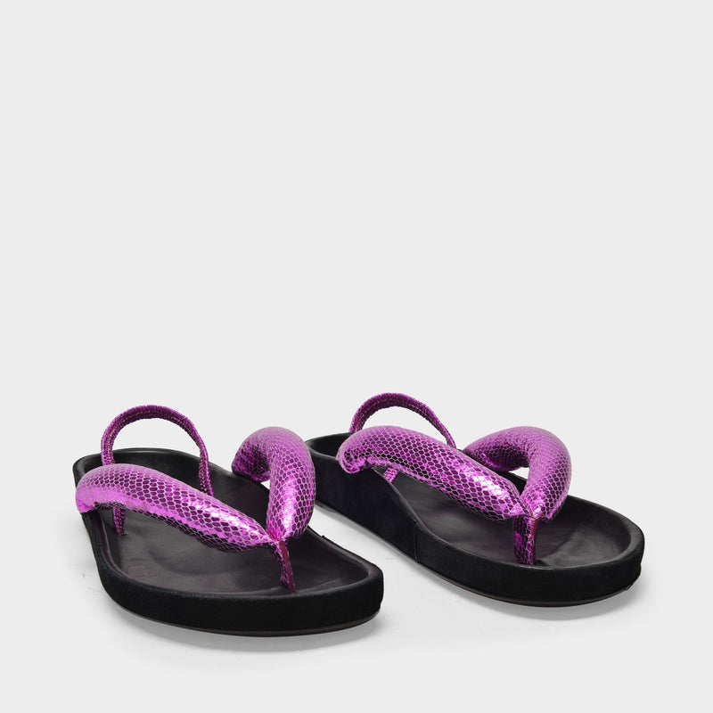 Olanie Sandals in Fuchsia Leather