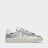 Campo Sneakers in Silver and White Chromefree Leather