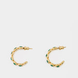 Small Toy Earring - Ivi - Gold Green Onyx - Or