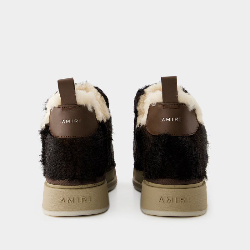 Faux Fur Malibu Ankle Boots - Amiri - Leather - Brown