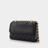 Fleming Small Hobo Bag - Tory Burch -  Black - Leather