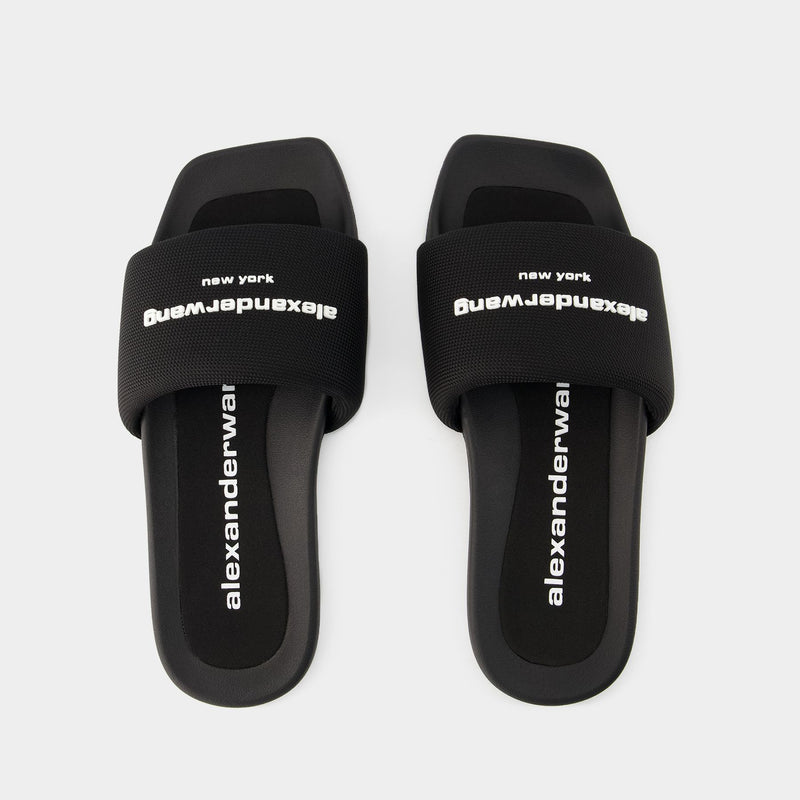 Aw Pool Slides - Alexander Wang - Nylon - Black