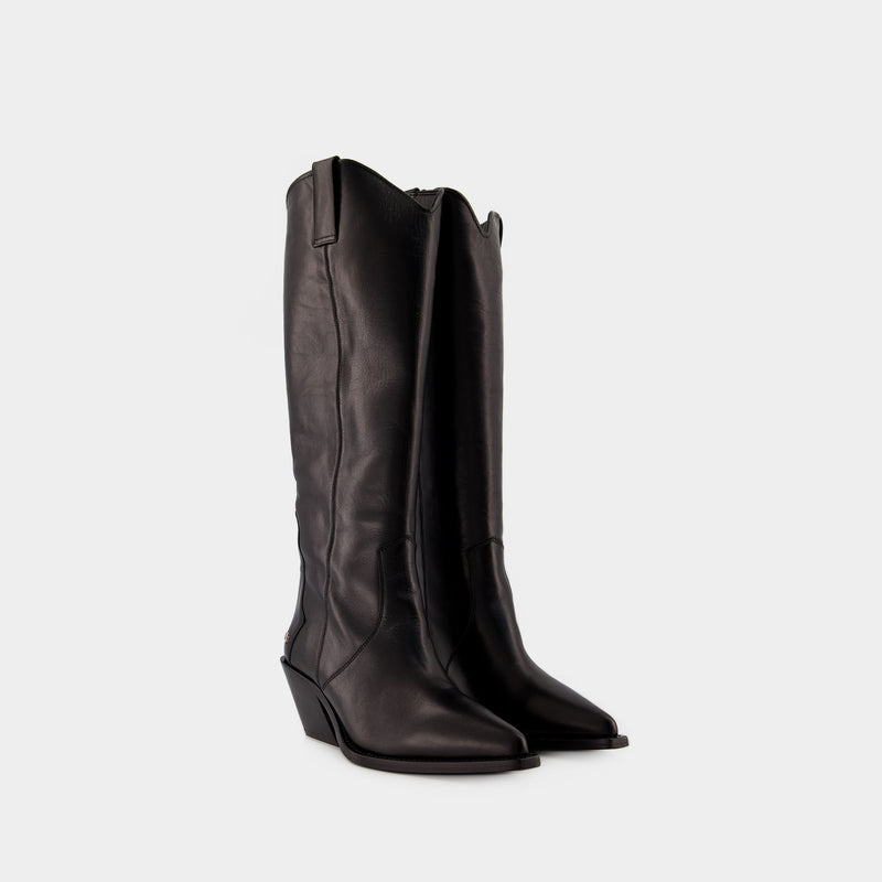 Tall Tania Boots - Anine Bing - Leather - Black