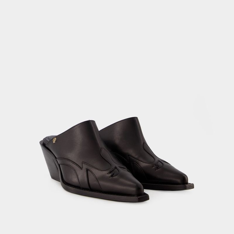 Tania Mules - Anine Bing - Leather - Black