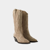 Mid Calf Tania Boots - Anine Bing - Leather - Taupe