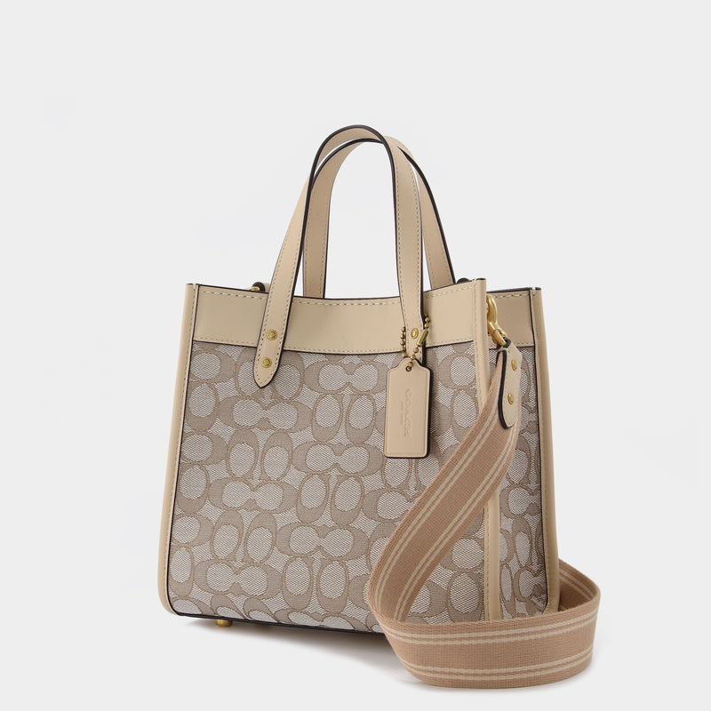 Field Tote 22 Tote Bag - Coach - Stone Ivgoldy - Jacquard