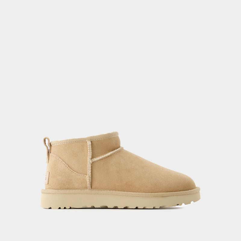 W Classic Ultra Mini Boots - UGG - Leather - Beige