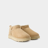 W Classic Ultra Mini Boots - UGG - Leather - Beige