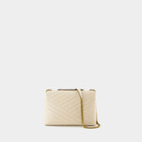 Kira Chevron Bag - Tory Burch - Leather - Beige