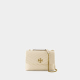 Kira Chevron Bag - Tory Burch - Leather - Beige