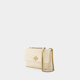 Kira Chevron Bag - Tory Burch - Leather - Beige