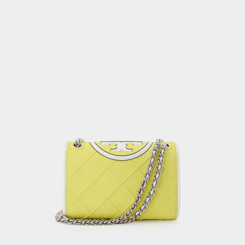 Small Fleming Bag - Tory Burch - Yellow/White - Leather