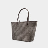 Zip Shopper Bag - Tory Burch - Canvas - Grey