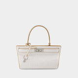 Petite Lee Radziwill Cat Eye Bag - Tory Burch - White - Croc