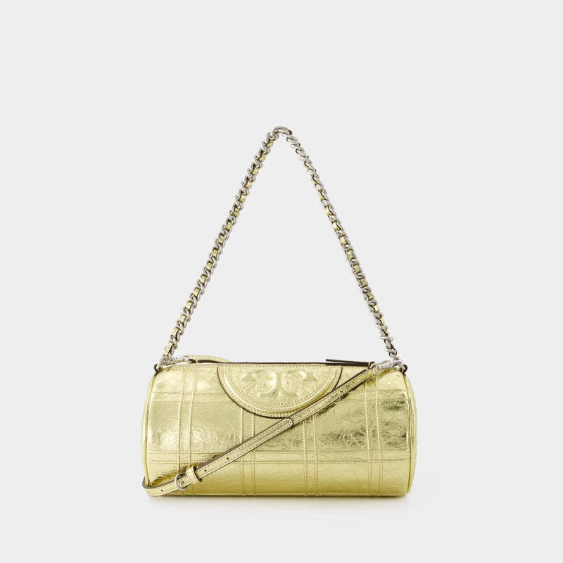 Fleming Soft Barrel Bag - Tory Burch - Leather - Gold