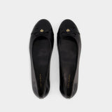 Cap Toe Ballerinas - Tory Burch - Leather - Black