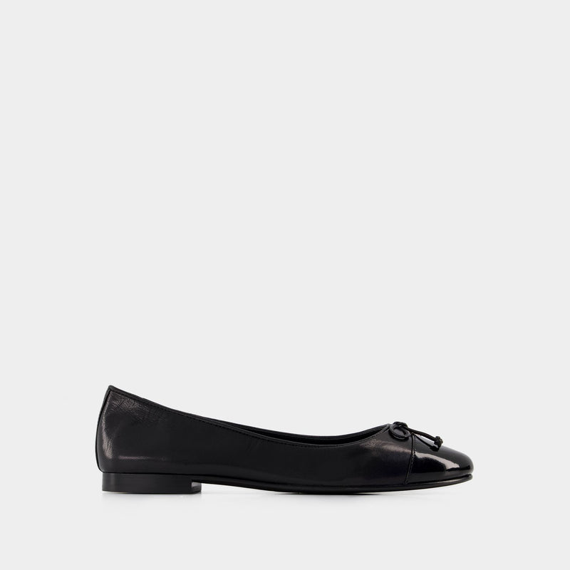 Cap Toe Ballerinas - Tory Burch - Leather - Black