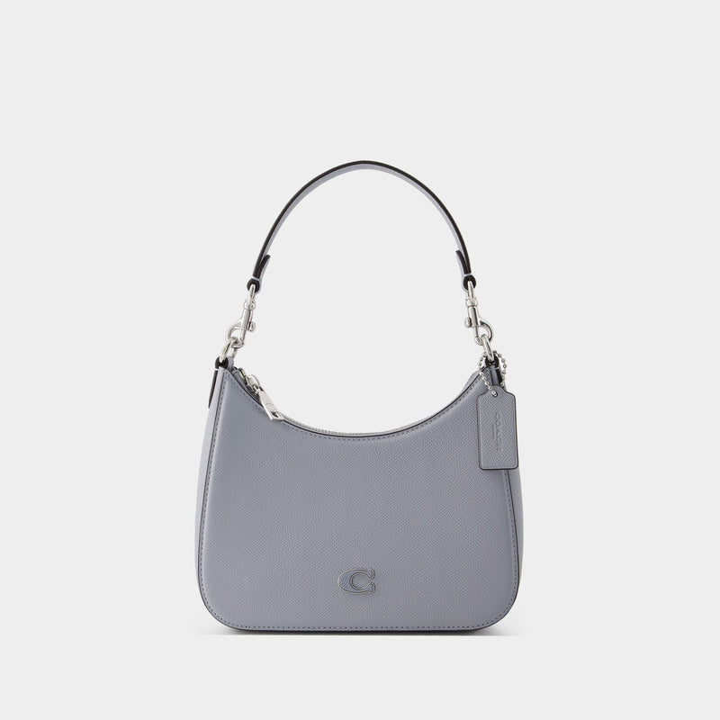 Crossbody Hobo Bag - Coach - Leather - Grey Blue